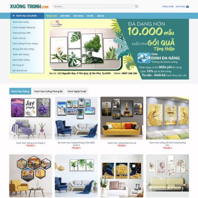 Mẫu website xưởng tranh